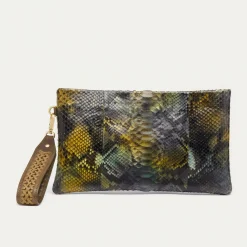 Cheap Claris Virot Lou Clutch Green Valley Python