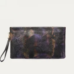Shop Claris Virot Lou Clutch Carbon Python