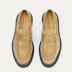 Store Claris Virot Mia Mocassins Grege Olive Leather