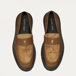 New Claris Virot Mia Mocassins Kaki Leathers