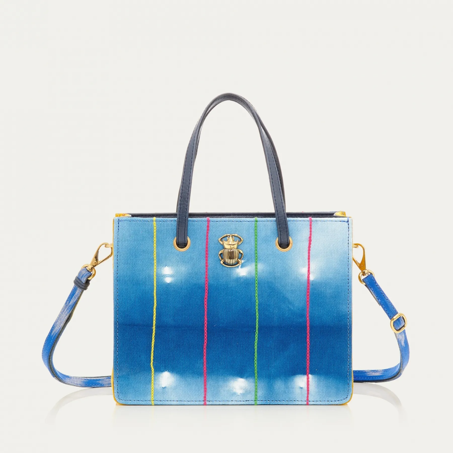 Clearance Claris Virot Mini Archi Bag Indigo Bogolan Fabric