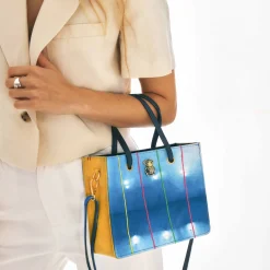 Clearance Claris Virot Mini Archi Bag Indigo Bogolan Fabric