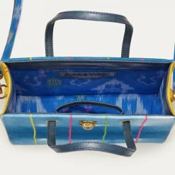 Clearance Claris Virot Mini Archi Bag Indigo Bogolan Fabric