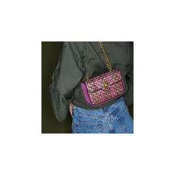 Shop Claris Virot Mini Ava Bag Sakura Pink Woven Leather