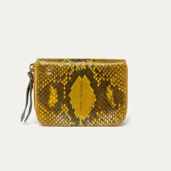 Best Sale Claris Virot Mini Bob Wallet Yellow Imperial Samurai Python