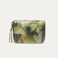 Outlet Claris Virot Mini Bob Wallet Green Valley Python