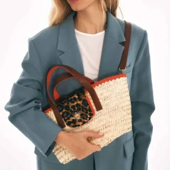 Best Claris Virot Mini Zoe Bag Leopard Wicker And Leather