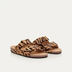 Clearance Claris Virot Odette Sandals Tora Tiger Leather
