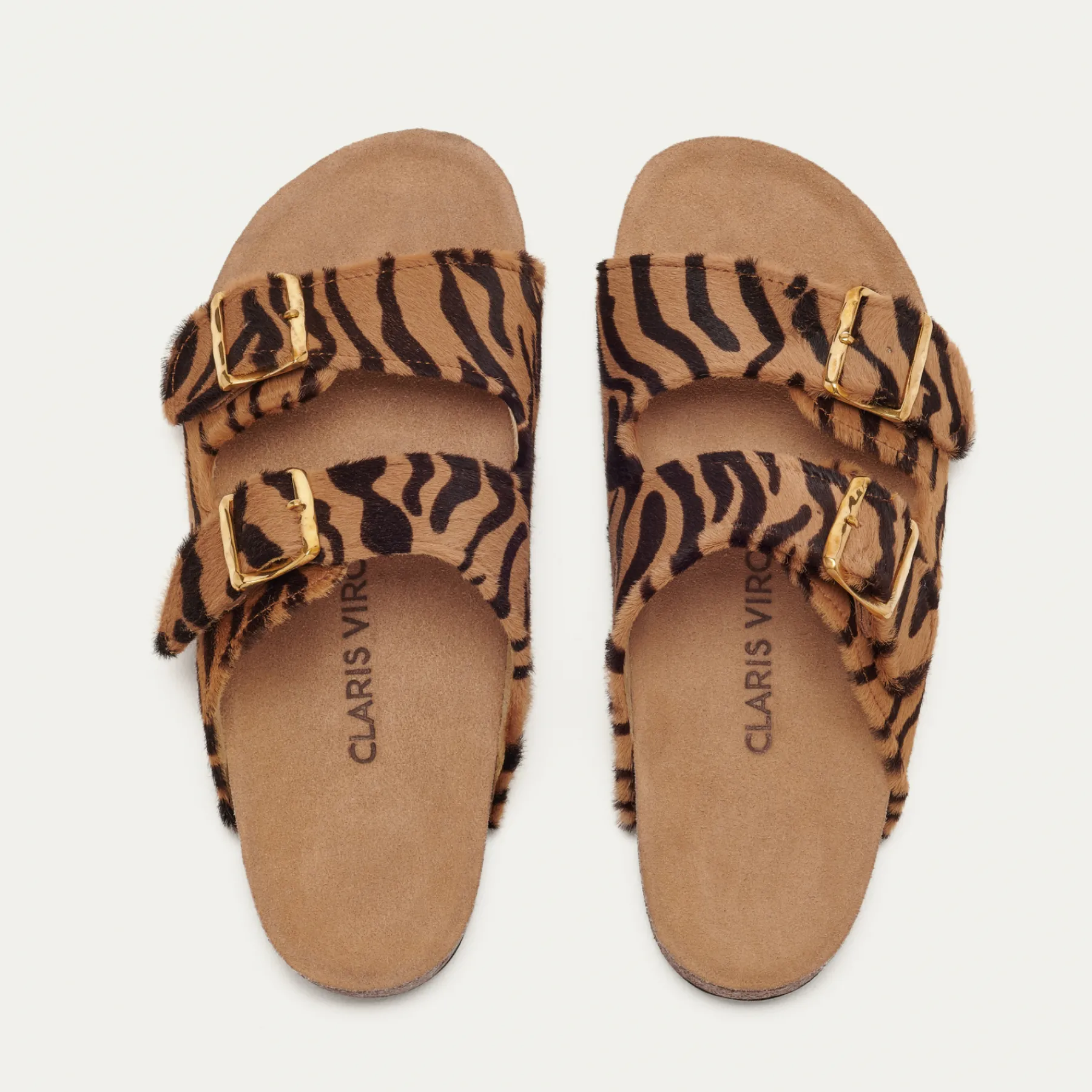 Clearance Claris Virot Odette Sandals Tora Tiger Leather