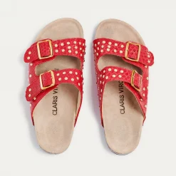 Fashion Claris Virot Odette Sandals Red Python