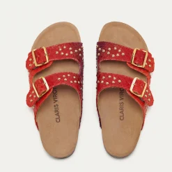 Outlet Claris Virot Odette Sandals Shaded Red Levant Python
