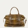 Fashion Claris Virot Roger Travel Bag M Dark Khaki Python