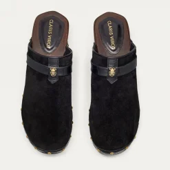 Hot Claris Virot Sabots Arlette Black Leather