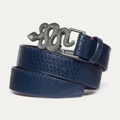 Clearance Claris Virot Snake Belt Navy Python
