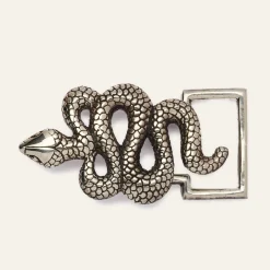 Flash Sale Claris Virot Snake Belt Black Python Silver Buckle