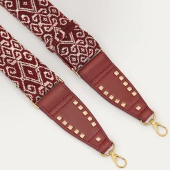 Sale Claris Virot Strap Burgundy Sumba Fabric And Leather