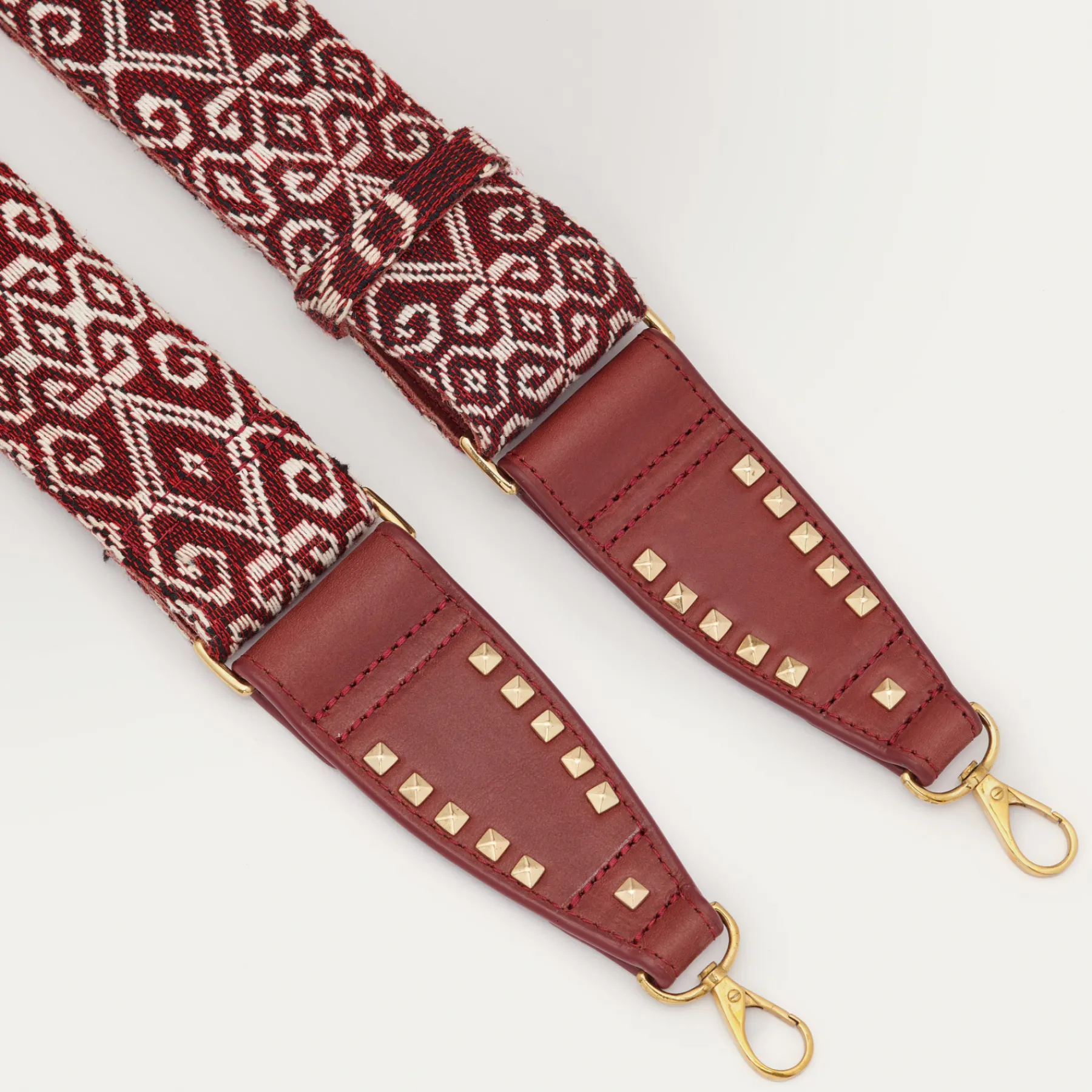 Sale Claris Virot Strap Burgundy Sumba Fabric And Leather