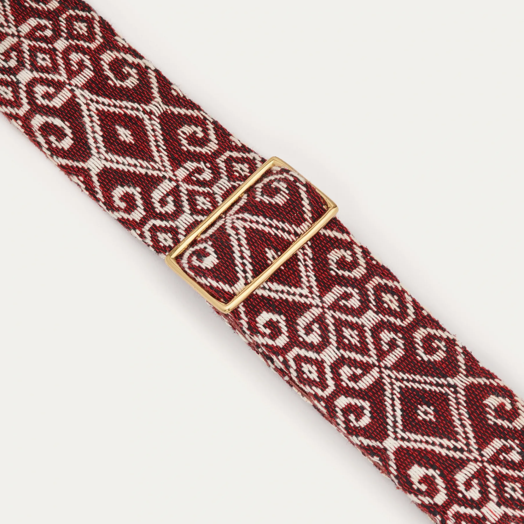 Sale Claris Virot Strap Burgundy Sumba Fabric And Leather