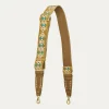Fashion Claris Virot Strap Olive Leather Suede Embroidered
