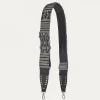 Shop Claris Virot Strap Black Leather And Cotton Silver Hardware