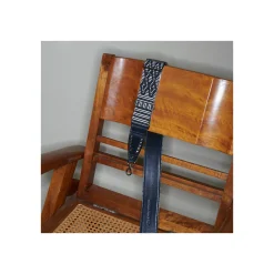 Shop Claris Virot Strap Black Leather And Cotton Silver Hardware