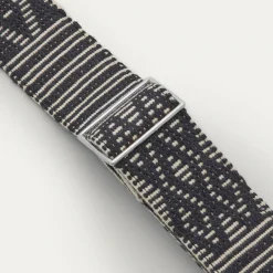 Shop Claris Virot Strap Black Leather And Cotton Silver Hardware