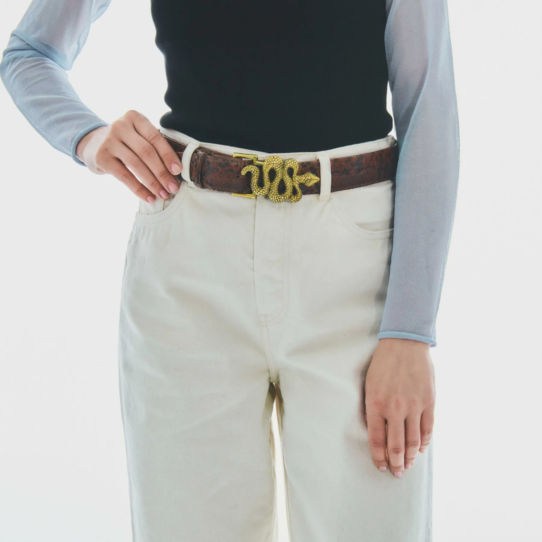 Sale Claris Virot Turtle Belt Burgundy Python