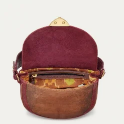 Sale Claris Virot Victoria Bag Moka And Burgundy Lizard