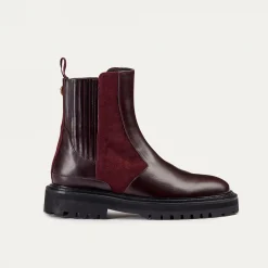 Outlet Claris Virot Ziggy Boots Burgundy Chocolate Leather And Suede