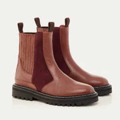 Cheap Claris Virot Ziggy Boots Hot Wine And Bark Leather