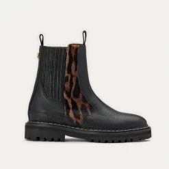 Online Claris Virot Ziggy Boots Black And Ocelot Leather