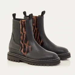Online Claris Virot Ziggy Boots Black And Ocelot Leather